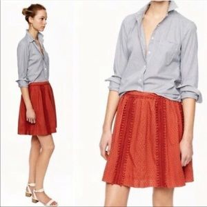 J.Crew Pom Pom A-line white skirt